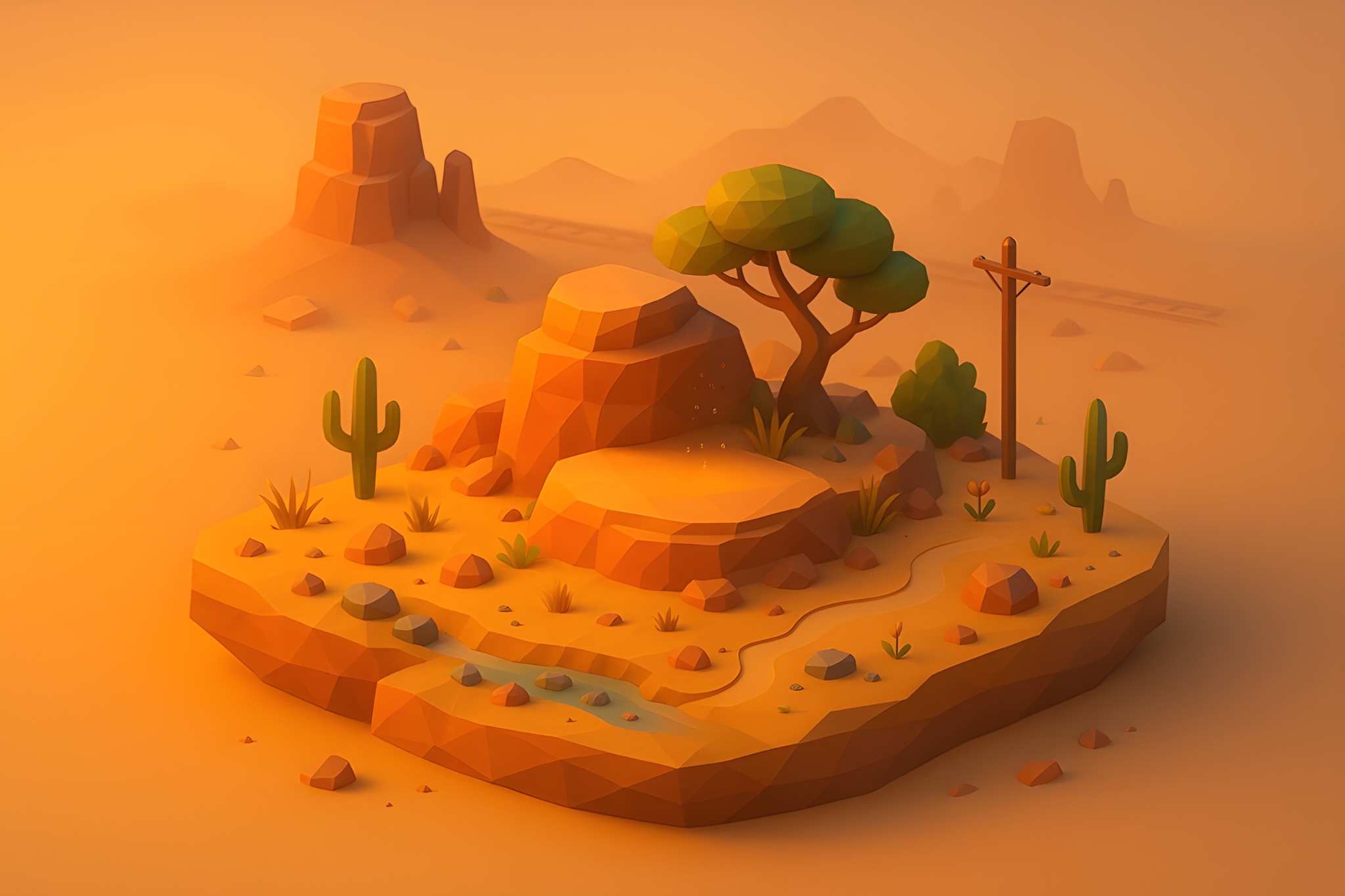 Warm desert dunes landscape