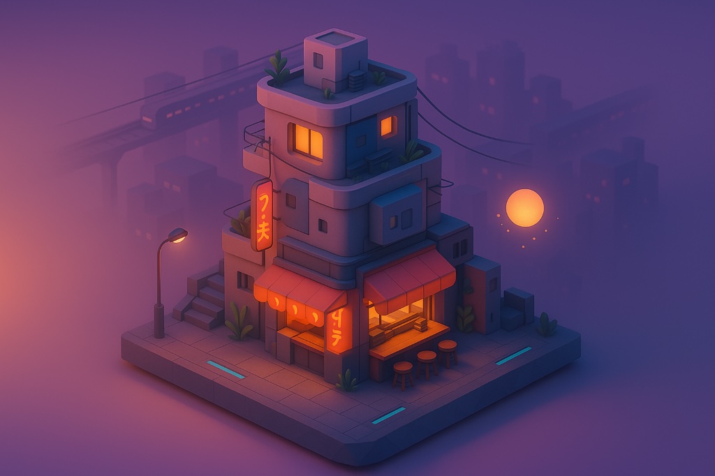 Quiet town street at dawn